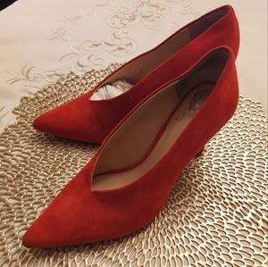 Vince Camuto Red Suede Heels Pumps